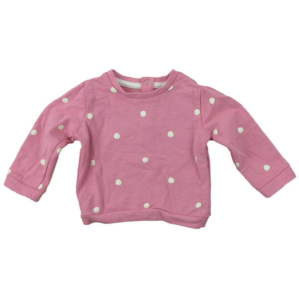 Roze sweatshirt met stippen - 6 maanden (68)