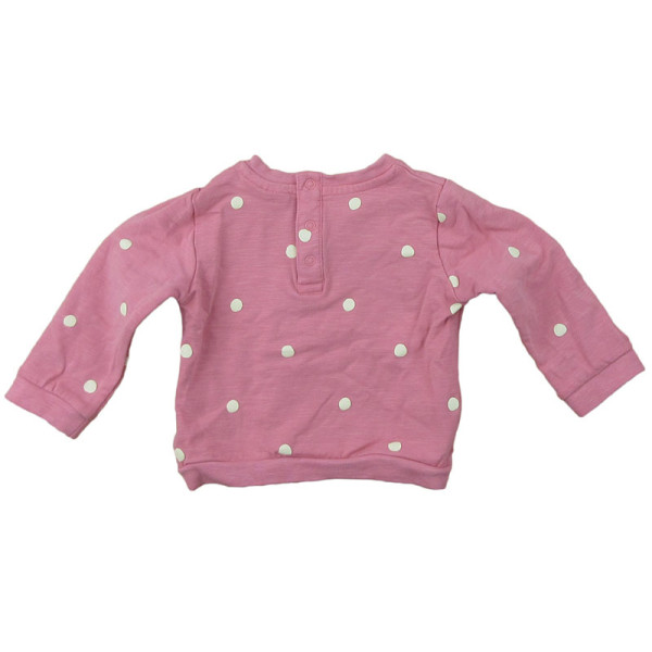 Roze sweatshirt met stippen - 6 maanden (68)