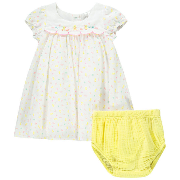 Robe + bloomer imprimé poussin - 6 mois (67)