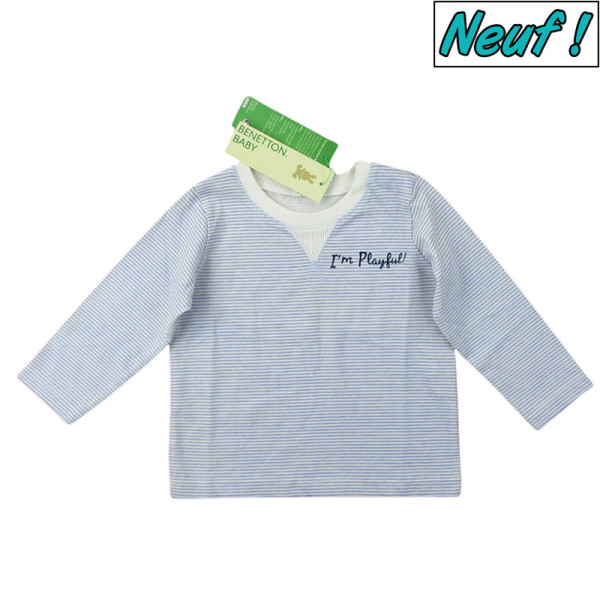 T-Shirt neuf - BENETTON - 6-9 mois (68)